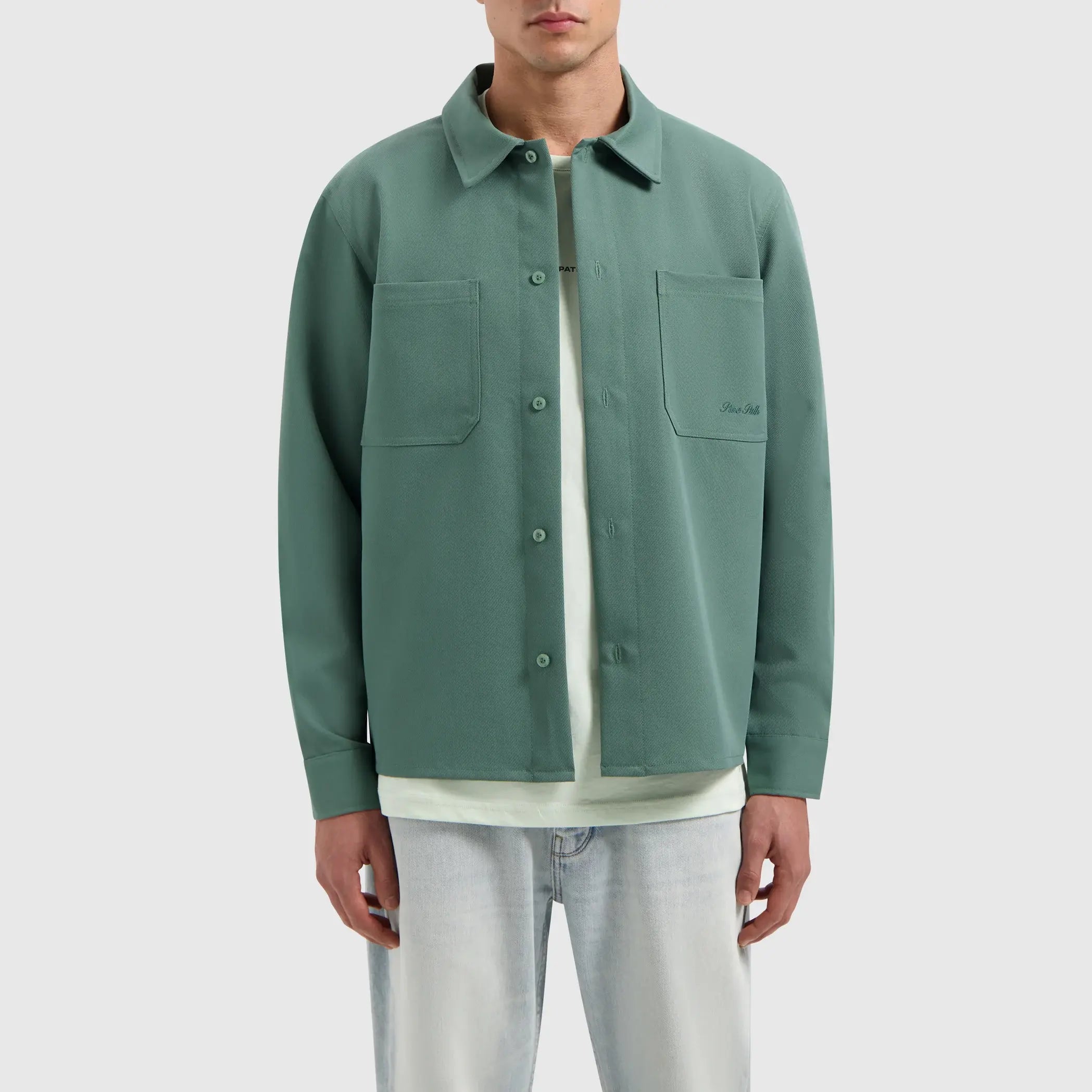 Pure path - Cursive Embroidery Shirt
