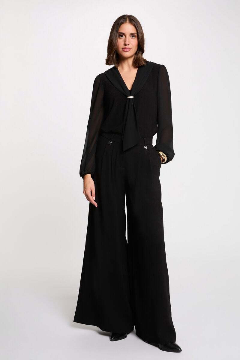 Morgan - Blouse met Strik Zwart