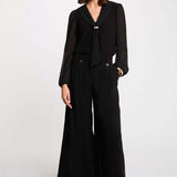 Morgan - Blouse met Strik Zwart