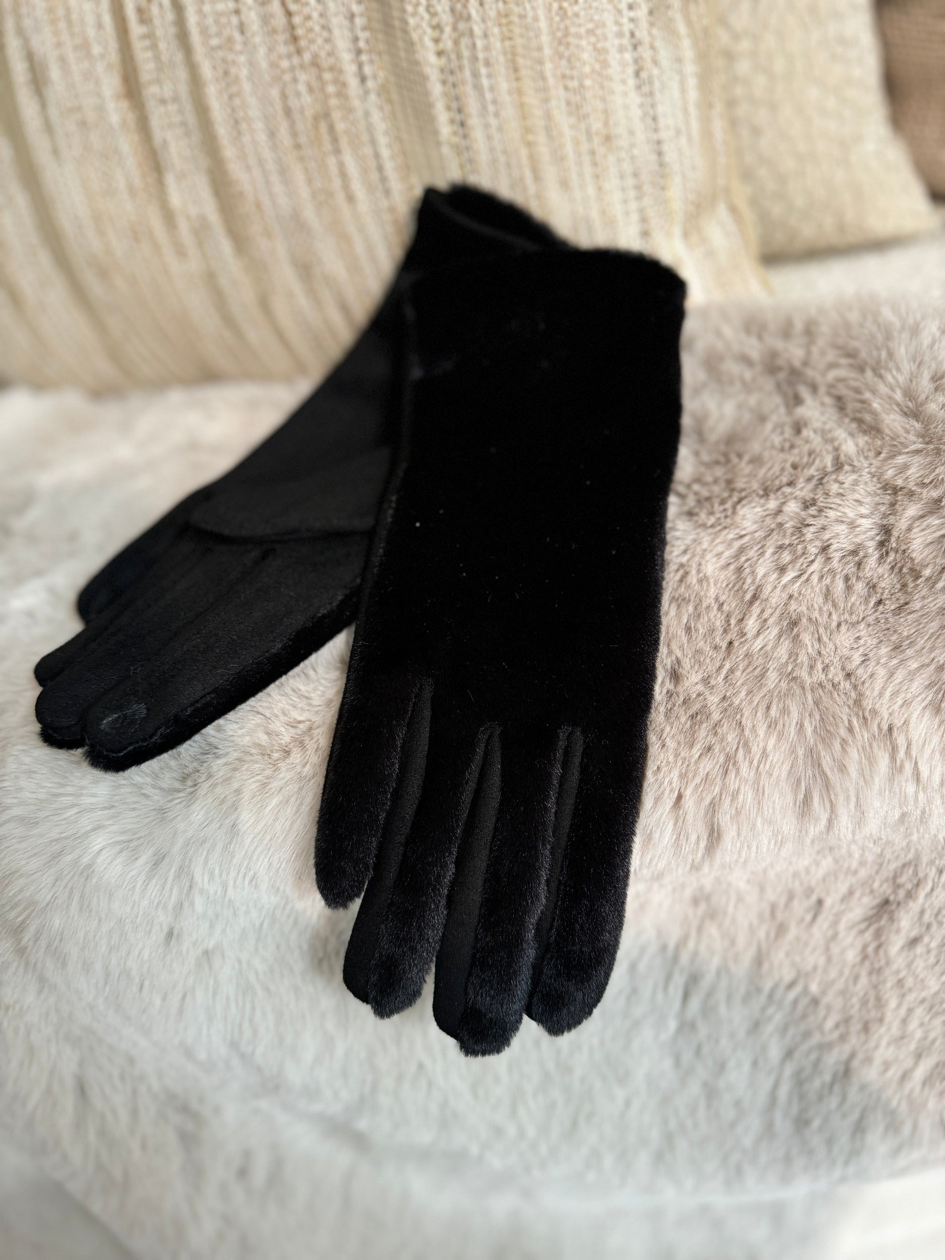 Handschoenen - Fluffy black