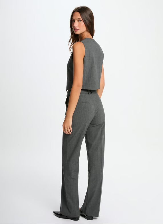 Morgan - Pantalon wide leg Penstripe grey 