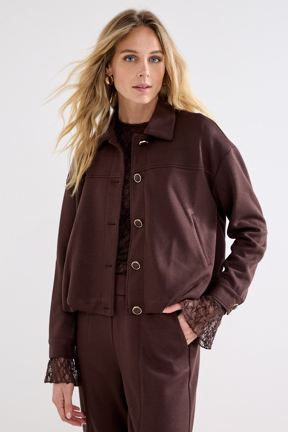Tramontana - Technical Sweat Jacket - Bruin 