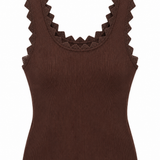 My Fave top - Bruin glitter met schulprand