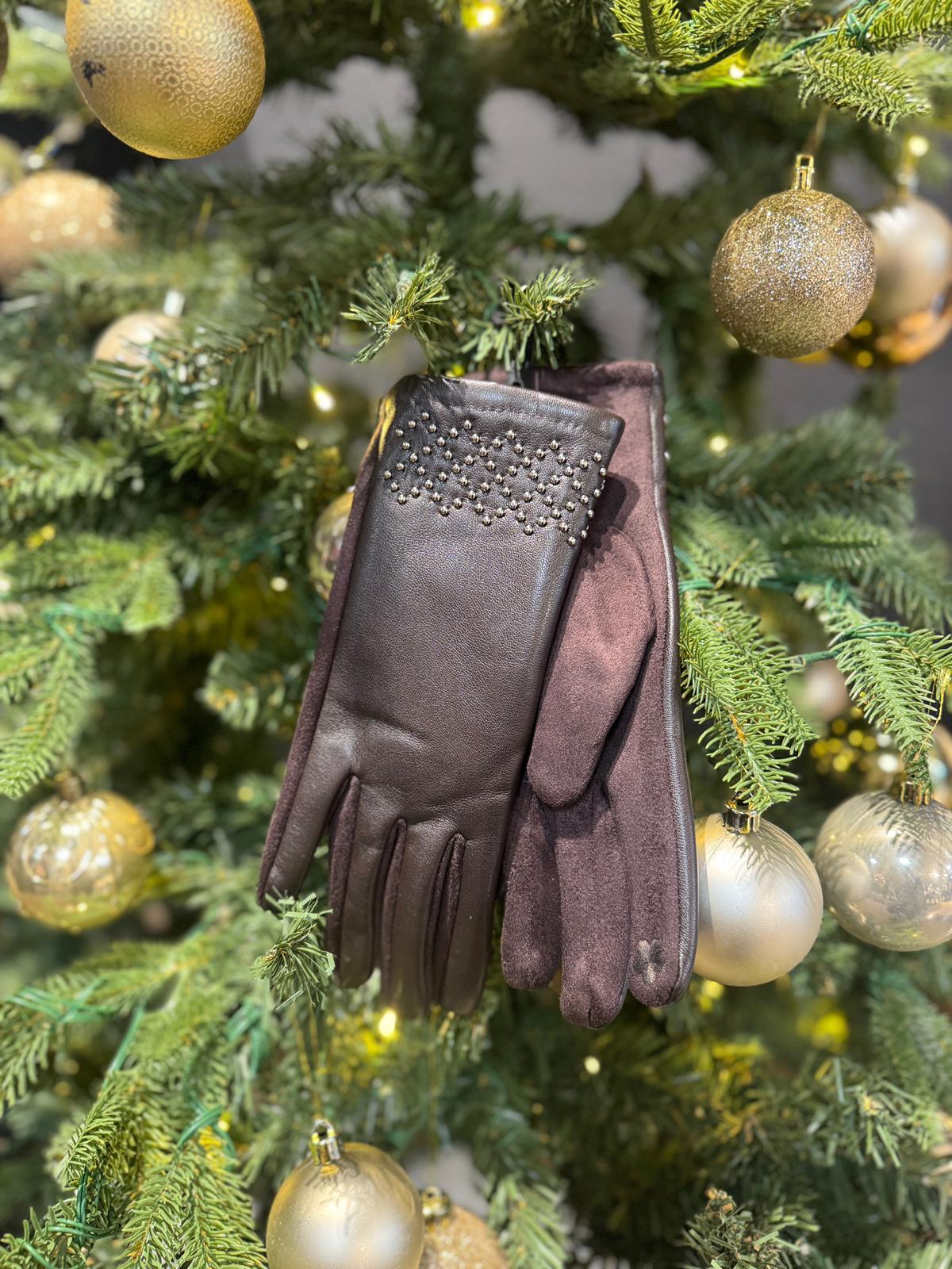 Handschoenen - Leather Look Brown