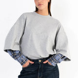 Maicazz - Vocus grijze sweater met blouse mouwen
