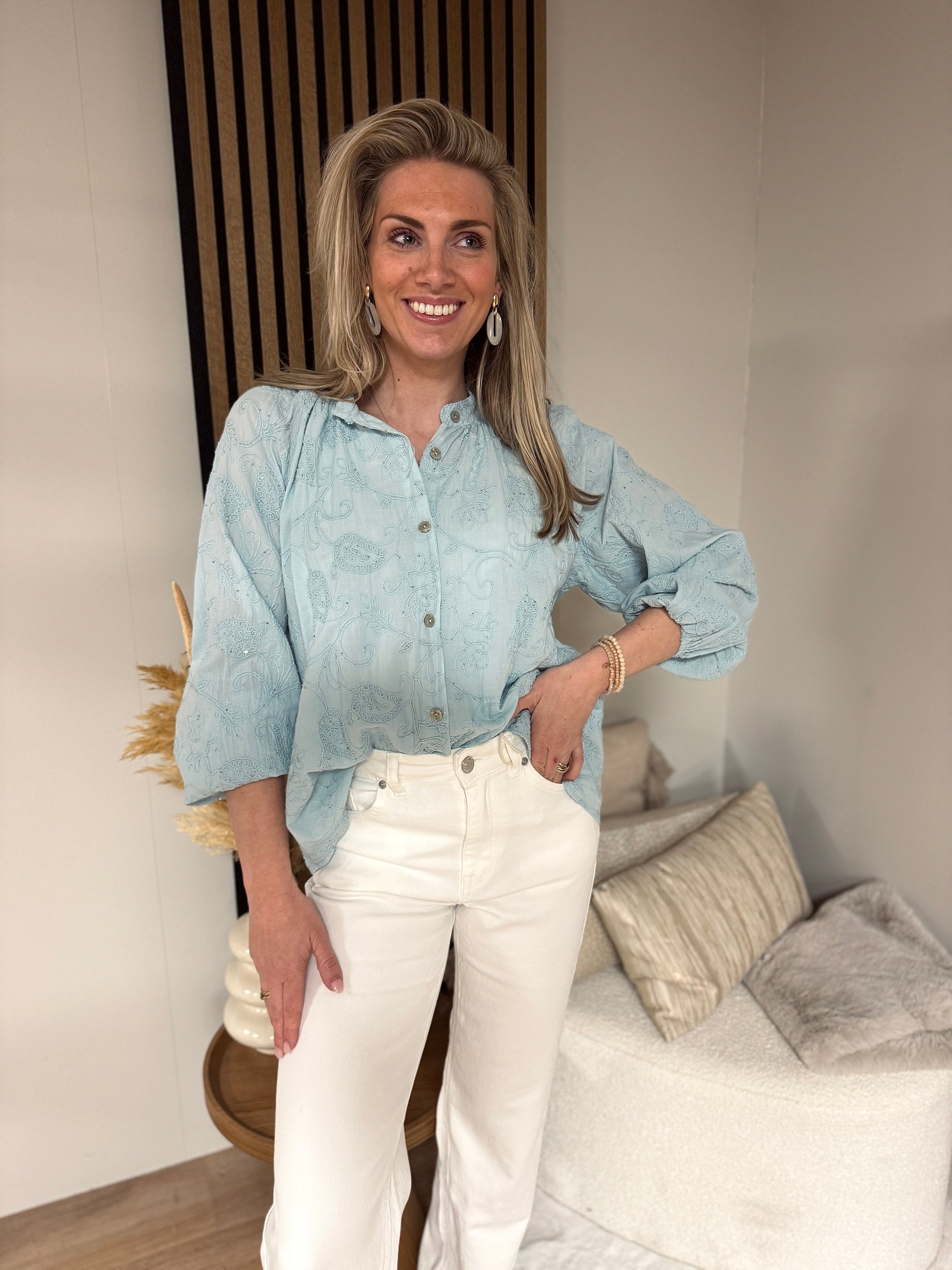 Blouse - Merel Sparkle Light Blue