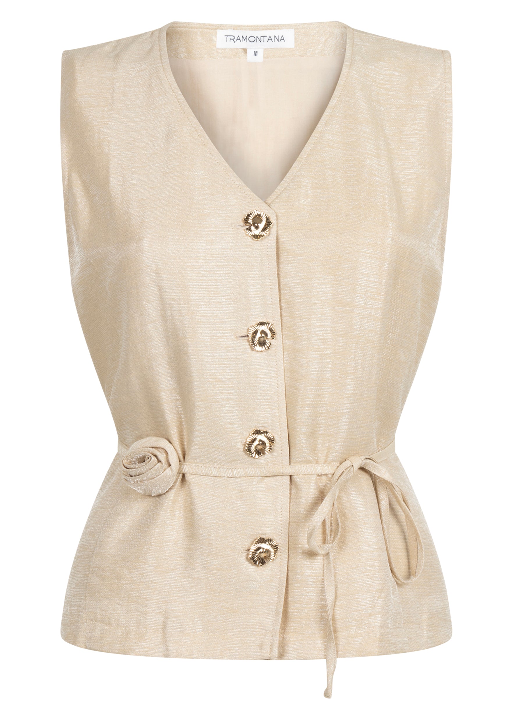 Tramontana - Shimmer waiscoat Flower belt