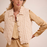 Tramontana - Fancy Frilled Vest Stone Melange