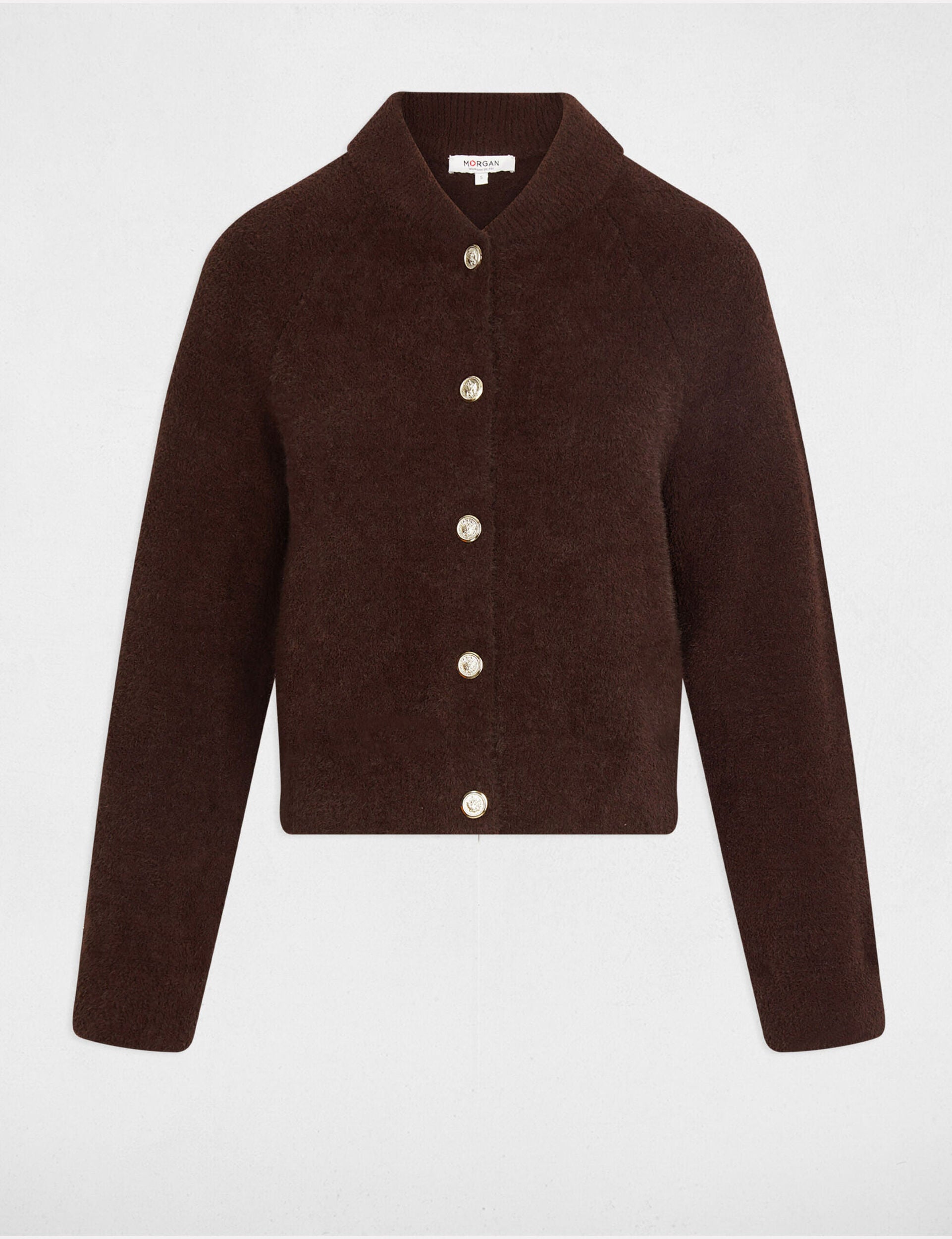 Morgan - Long sleeve cardigan dark brown