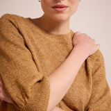 Tramontana - Short-Sleeve Sequin Jumper Camel