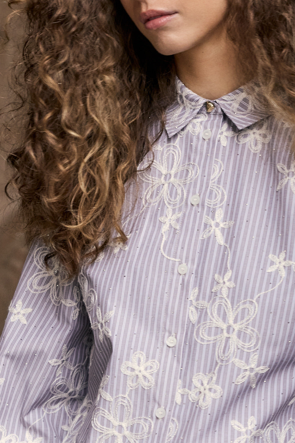 tramontana - Embroided Blouse Rhinestone