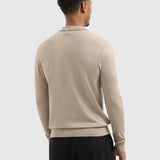 Pure Path - Polo Trui Knitwear Half Zip Taupe