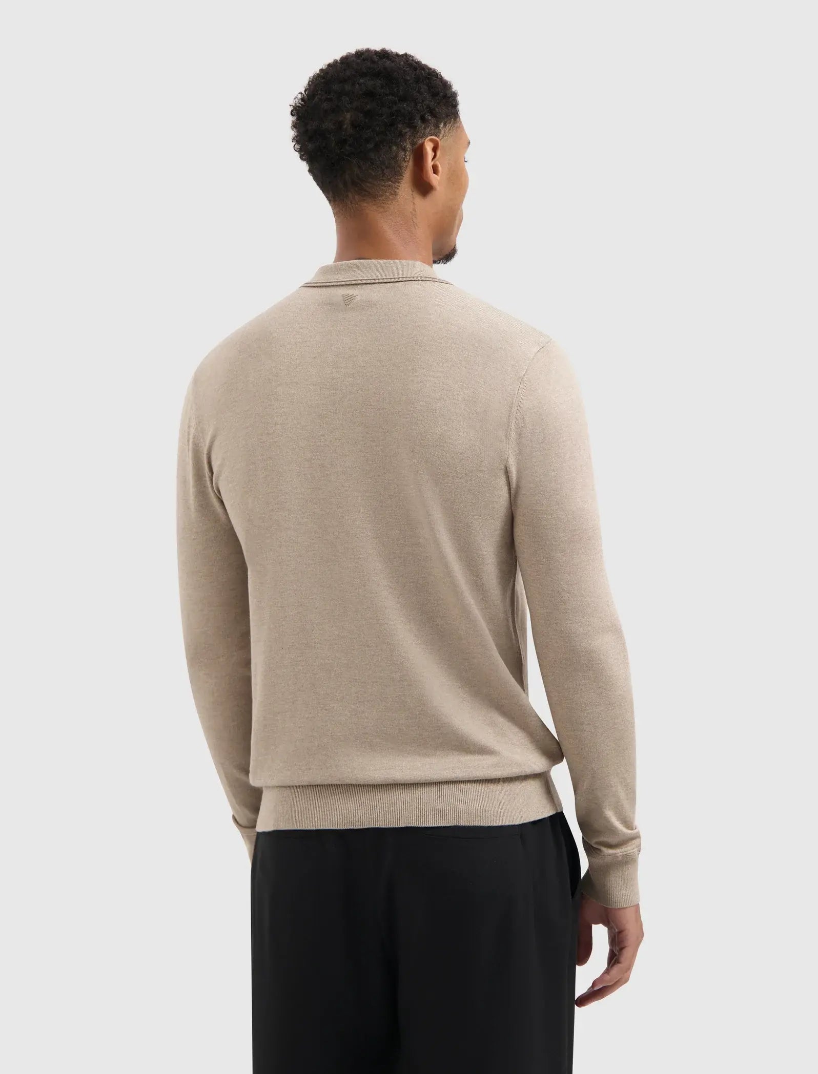 Pure Path - Polo Trui Knitwear Half Zip Taupe