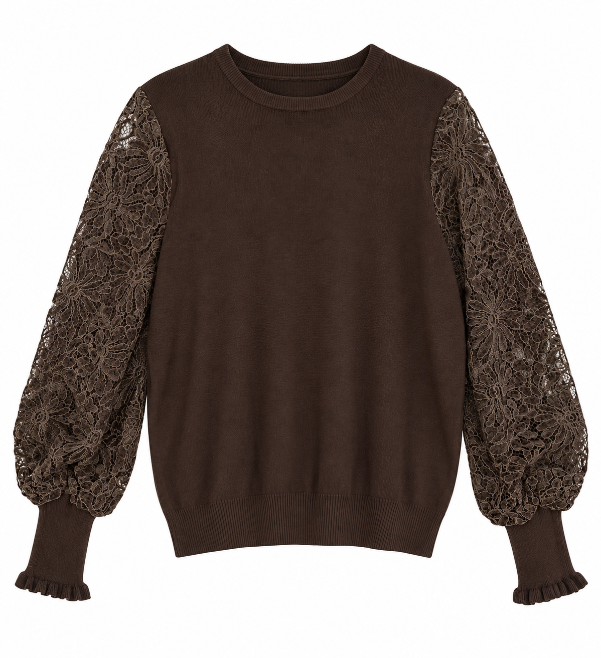 Sweater - Luci Bruin Mesh Mouw