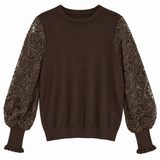Sweater - Luci Bruin Mesh Mouw