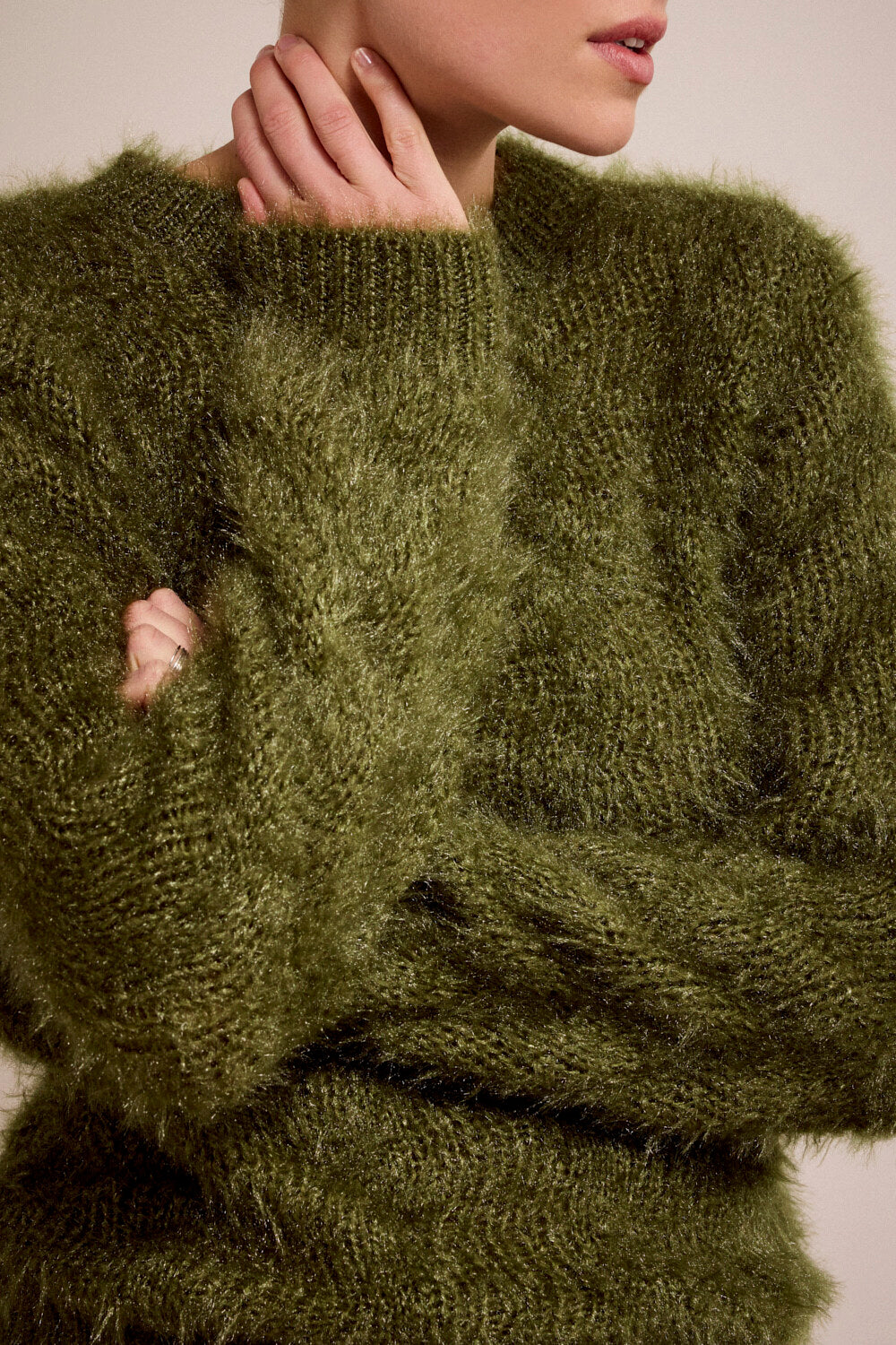 Tramontana - Hairy Yarn Jumper Groen
