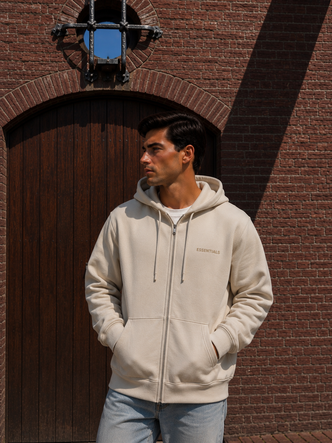 Vest - Beige Zip
