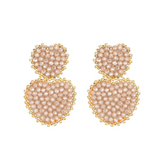 Oorbellen - Heart Beige