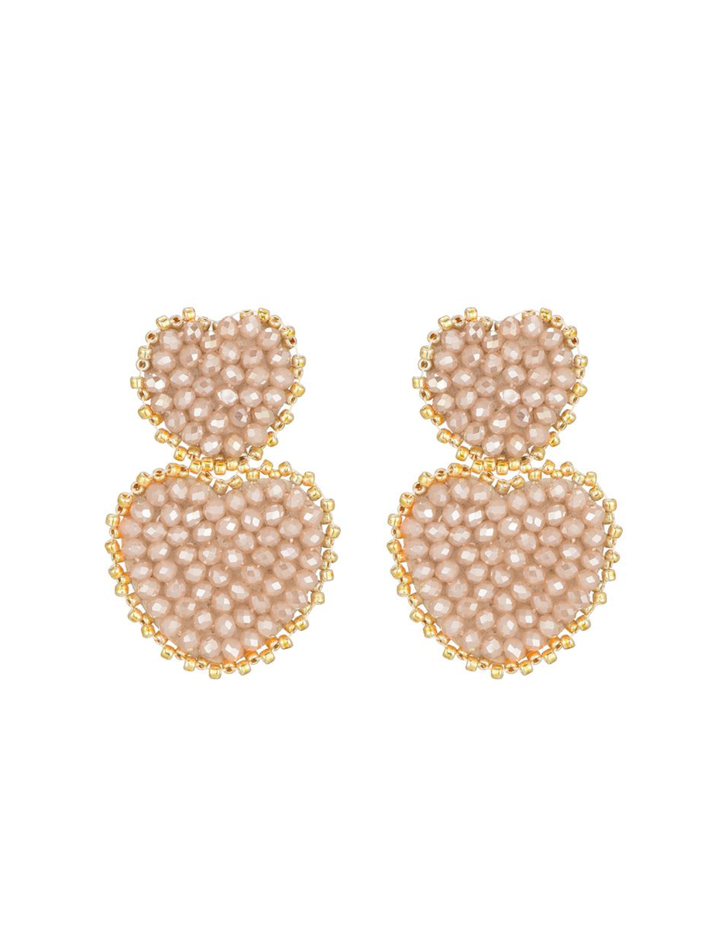 Oorbellen - Heart Beige