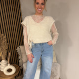 Top - V Hals Karlijn Off White