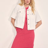 Tramontana - Fancy denim jacket off white