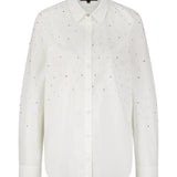 Tramontana - Long Poplin Blouse Rhinestones