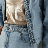 Tramontana - Braided Detailed Denim Skirt