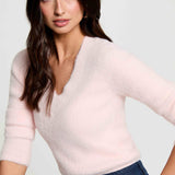 Morgan - Trui V-Hals Roze Fluffy