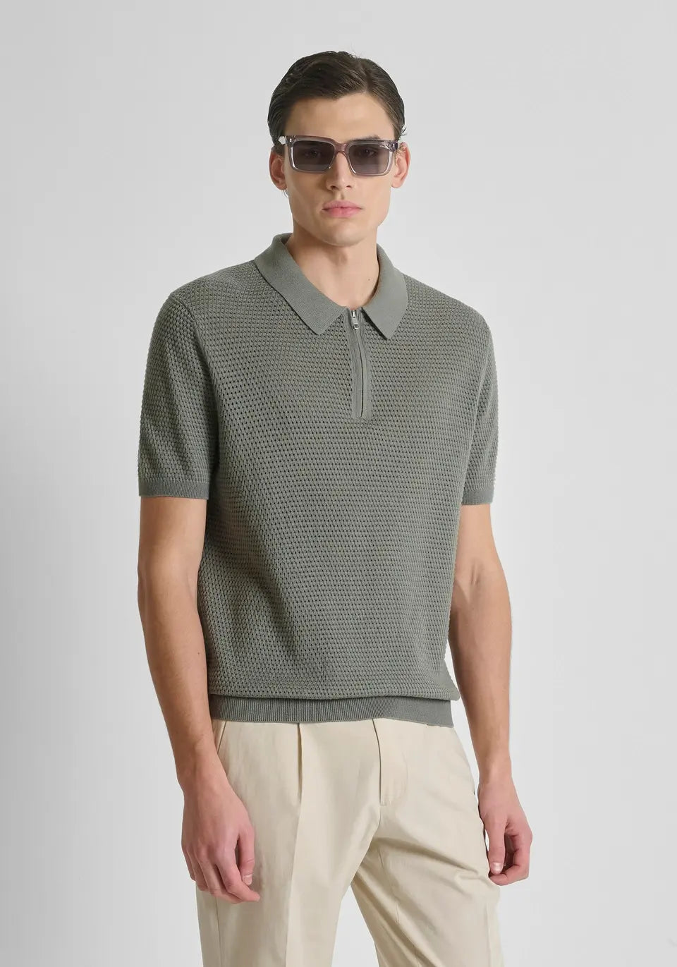 Antony Morato - Polo Zip Knit Green 590