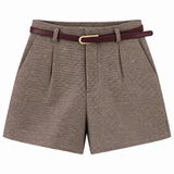 Korte short - Ruit Lulu met riem 