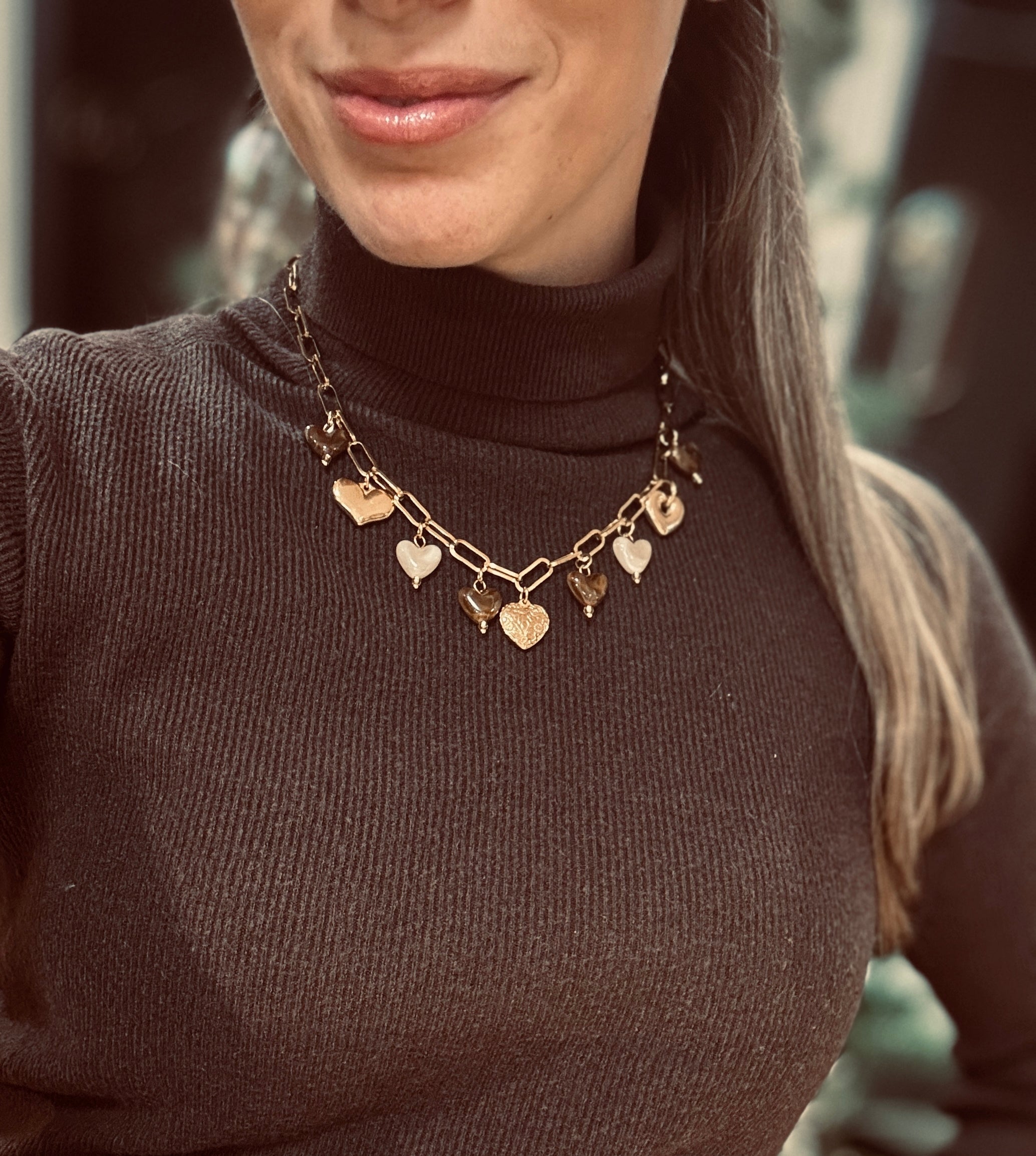 Ketting - Heart Gold/Brown