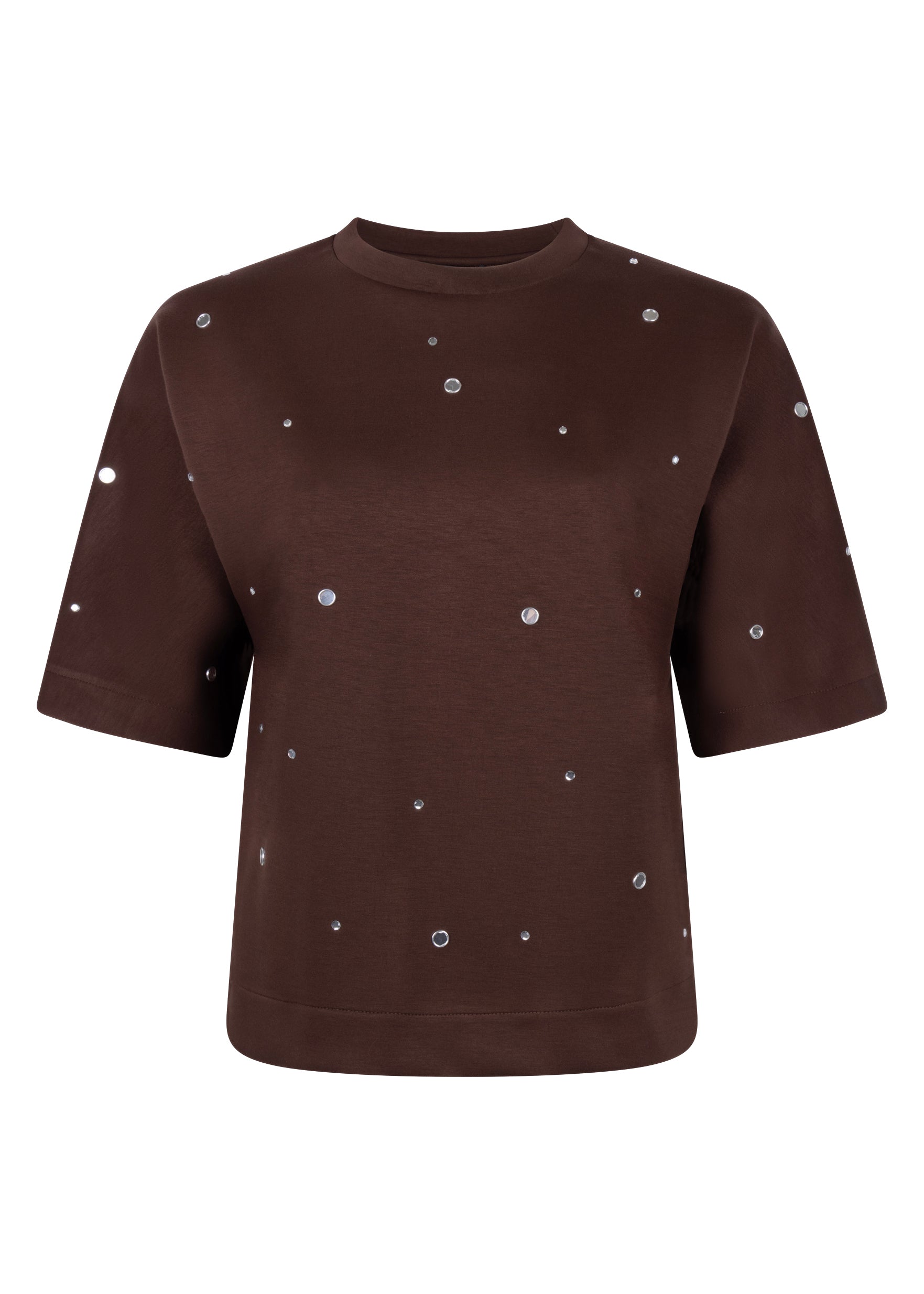 Tramontana - Short sleeve sweater chocolade bruin 