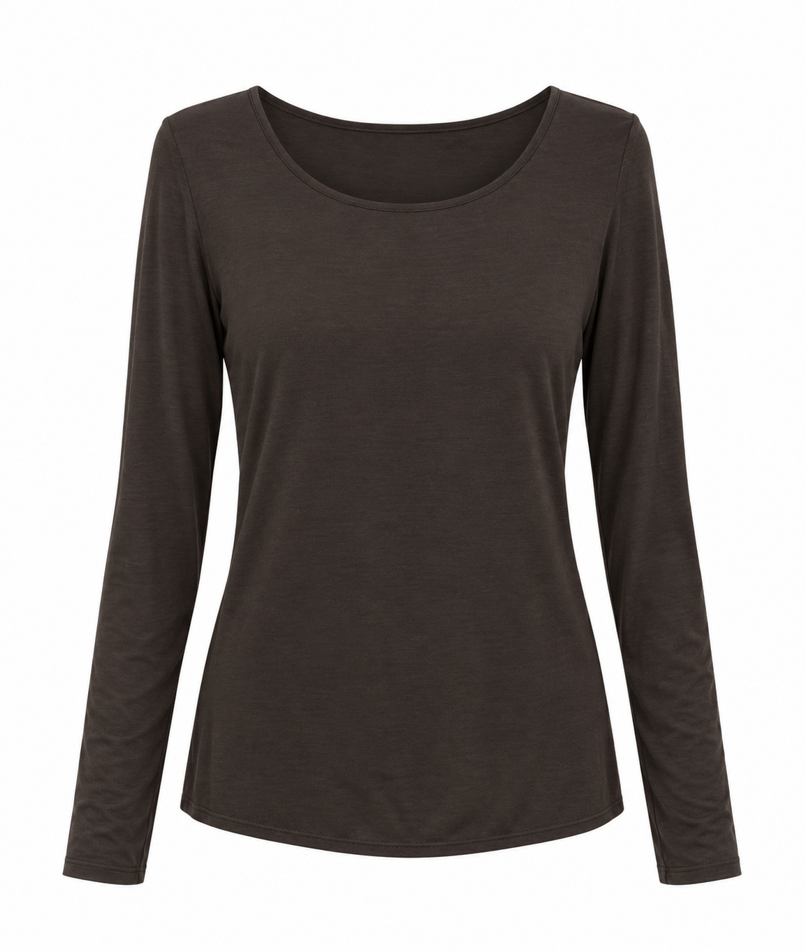 Longsleeve basic - Modal bruin 