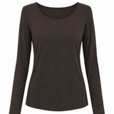 Longsleeve basic - Modal bruin 