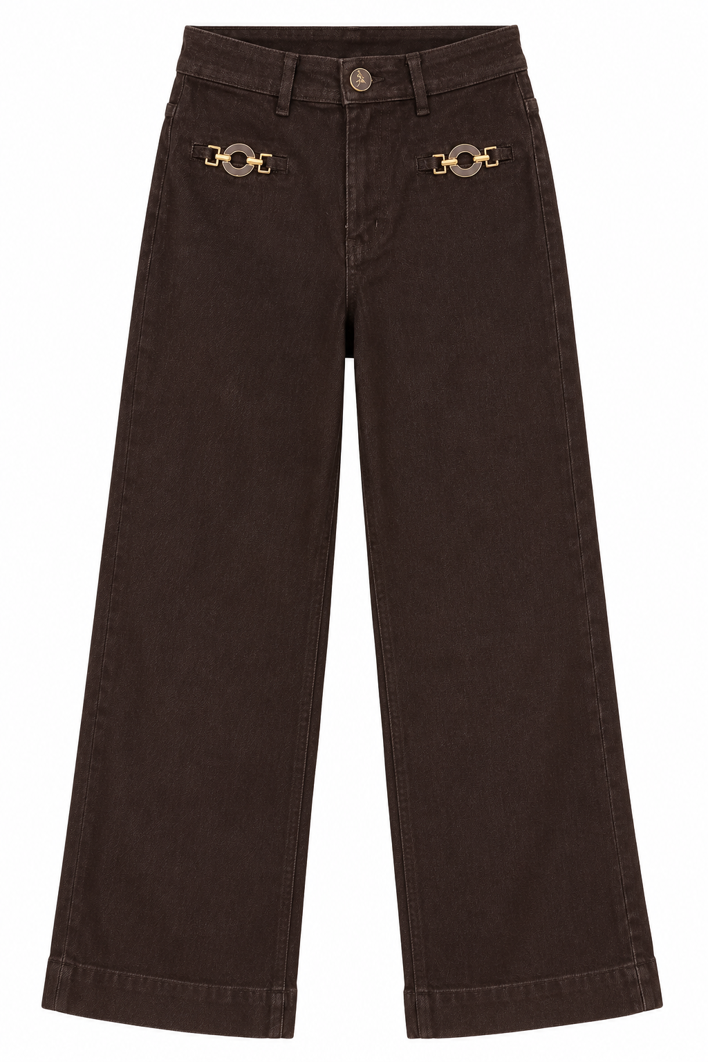 Jeans - Wide Leg met gespjes Demi Bruin