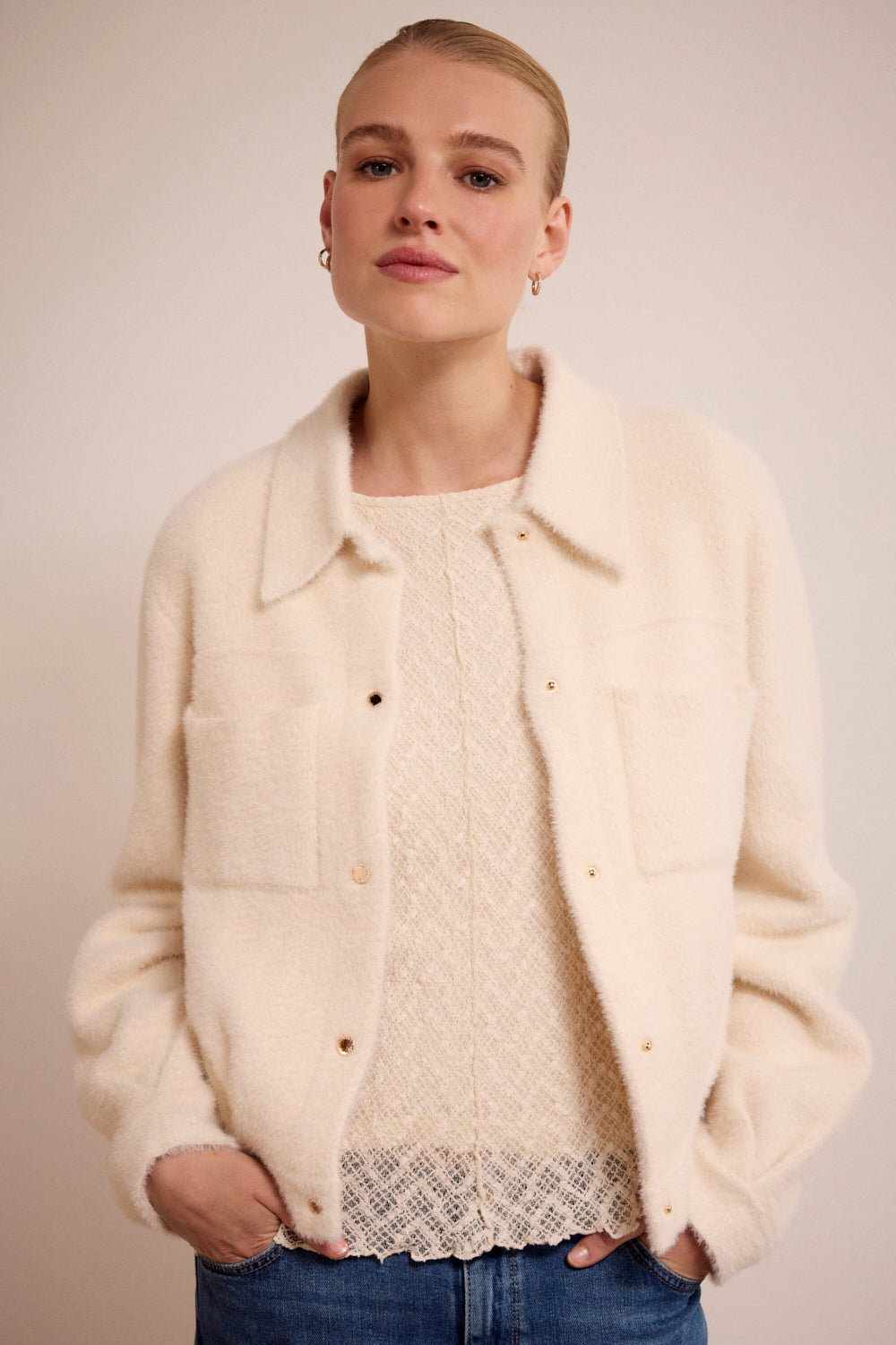 Tramontana - Faux Fur Knitted Jacket
