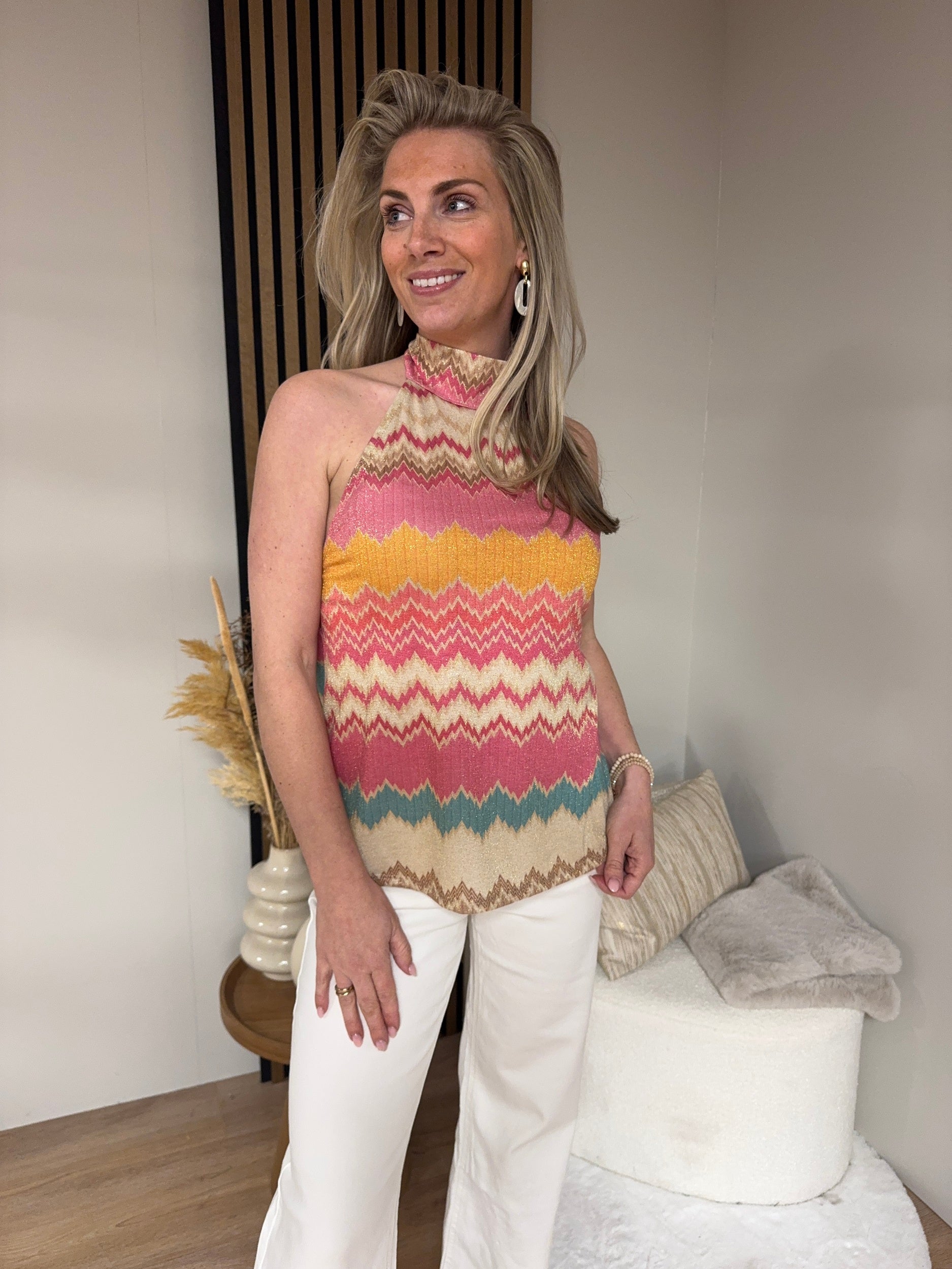 Blouse - Maud Halter Top Pink