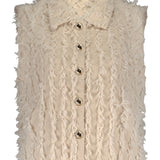 Tramontana - Fancy Frilled Vest Stone Melange