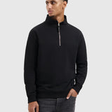 Pure Path - Embroidery half zip sweater zwart 