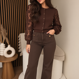 Vest Philou - Mesh Sleeve bruin 
