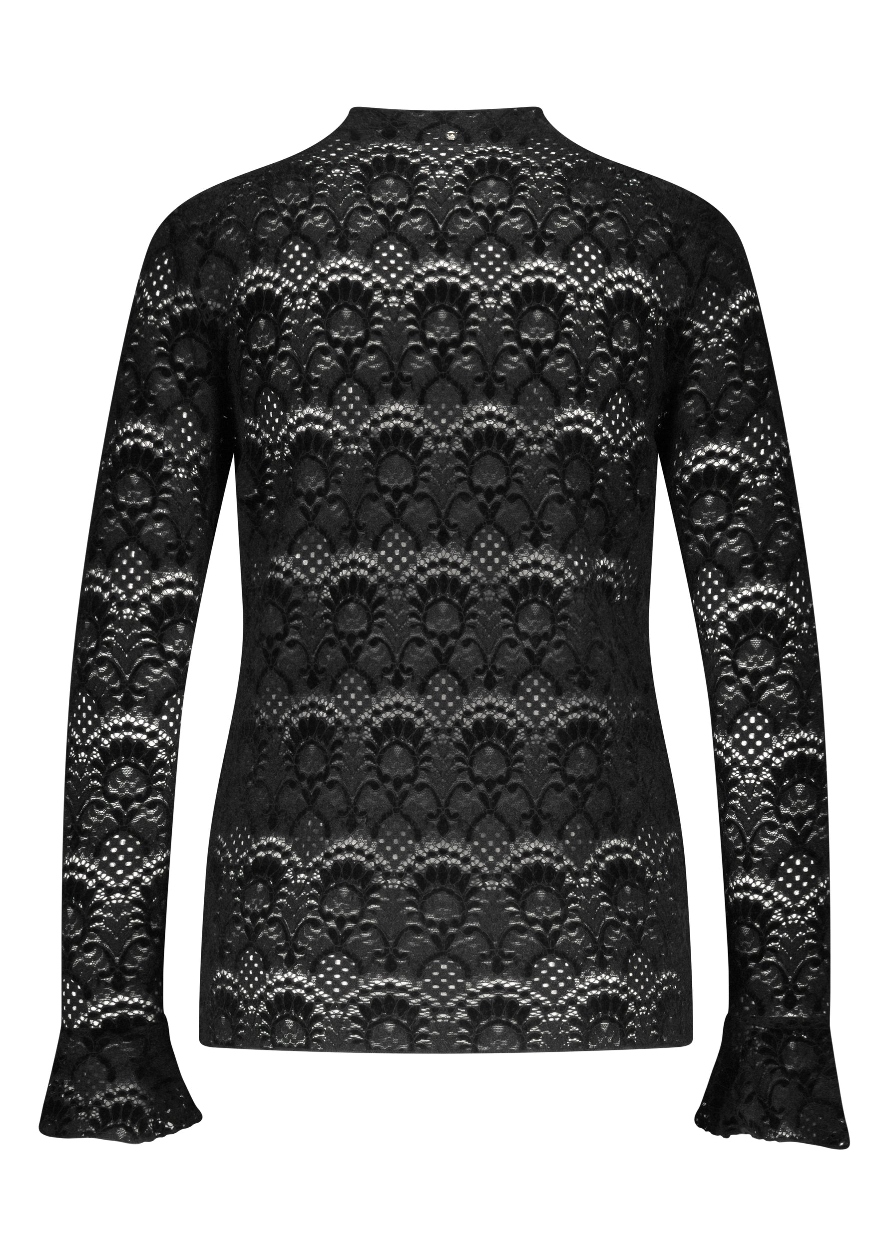 Tramontana - Flared Sleeve Brushed Lace Top