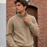 Heren knit Sweater - Zip Winter Beige 