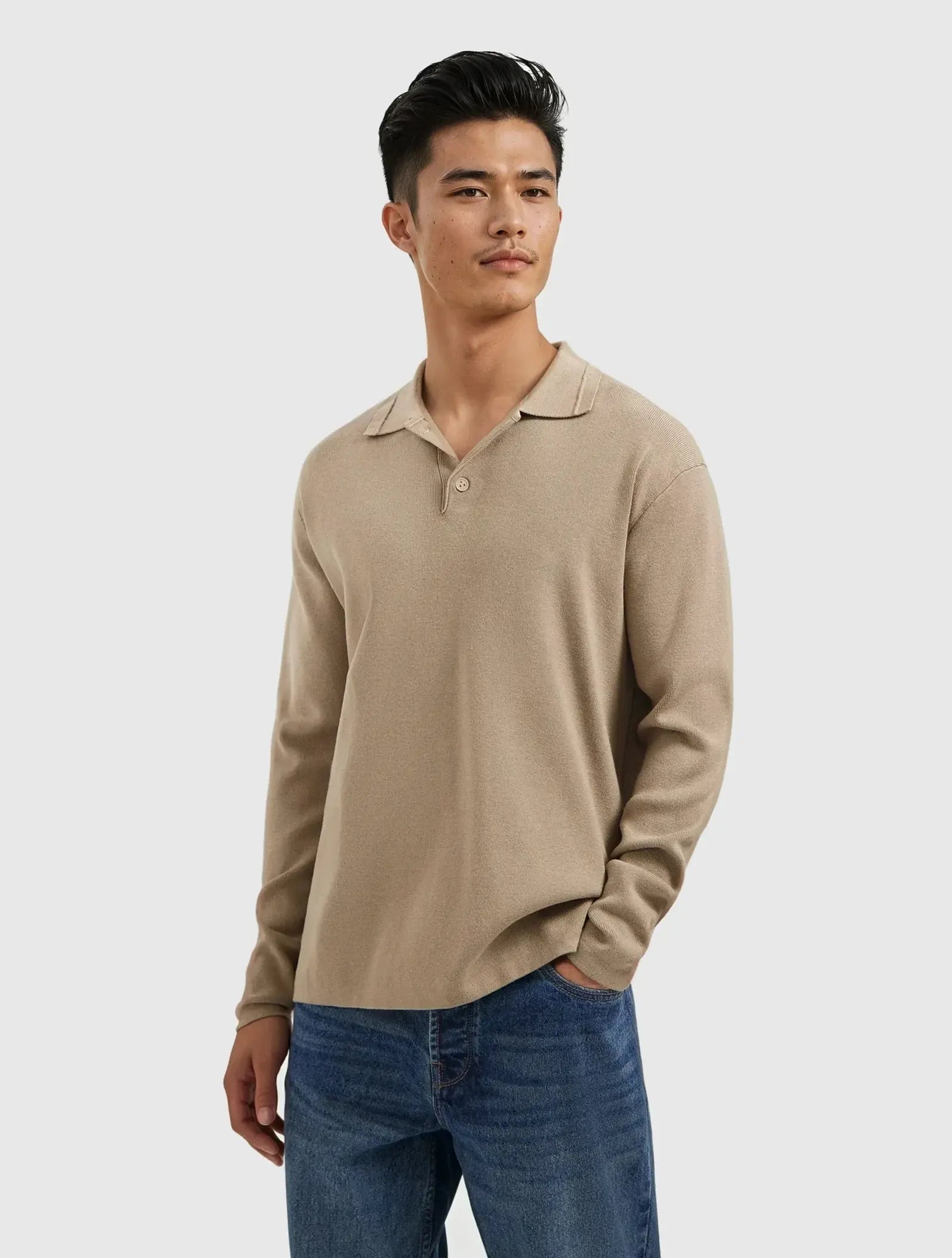 Pure Path - Braided Knit Polo Taupe