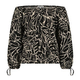 Tramontana - Blouse Palm Leaves Black