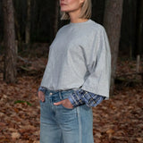 Maicazz - Vocus grijze sweater met blouse mouwen