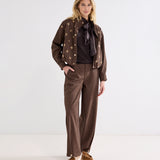 Tramontana - Tweed broek Sequins Coffee
