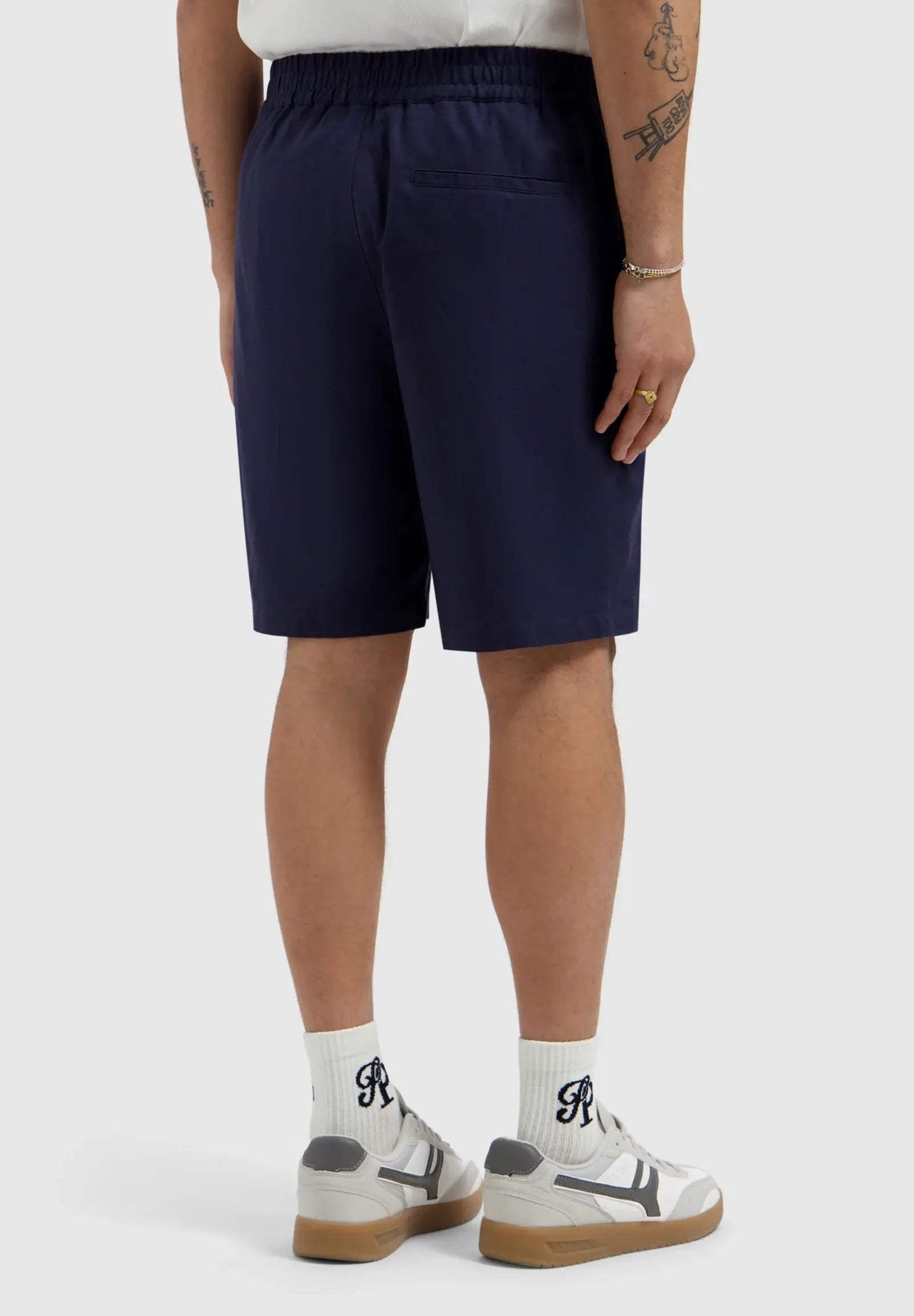 Pure Path - regular fit casual korte broek blauw 
