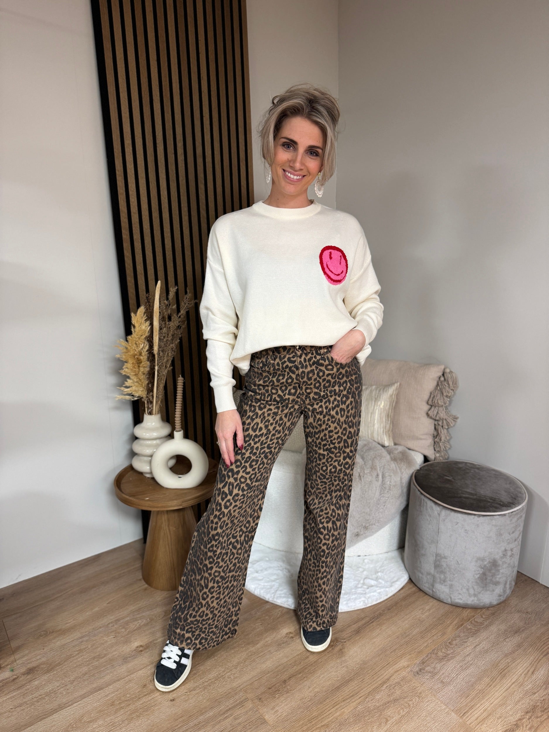 Wide Leg Jeans  - Leopard 