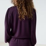 Tramontana - Sweater V hals met kant - Aubergine