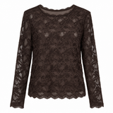 Top - Mesh Kant bruin
